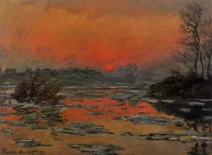 Sunset on the Seine in Winter by Claude Monet Oil Painting