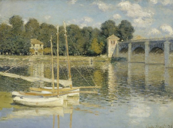 Main Product Photo of The Argenteuil Bridge  Painting by Claude Monet
