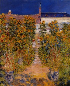 The Artist's Garden at Vetheuil by Claude Monet Oil Painting