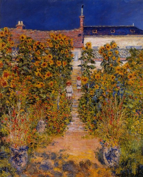 The Artist's Garden at Vetheuil by Claude Monet - Hand-Painted Oil Painting Reproduction