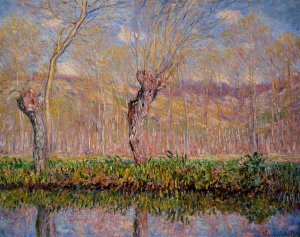 The Banks of the River Epte in Springtime by Claude Monet Oil Painting