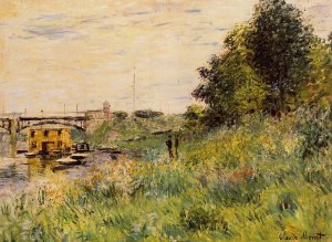 The Banks of the Seine at the Argenteuil Bridge by Claude Monet Oil Painting