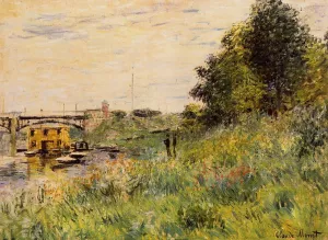 The Banks of the Seine at the Argenteuil Bridge by Claude Monet - Oil Painting Reproduction