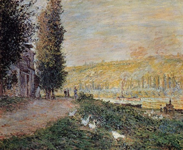 The Banks of the Seine, Lavacourt by Claude Monet - Hand-Painted Oil Painting Reproduction