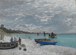 The Beach at Sainte-Adresse by Claude Monet Oil Painting