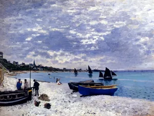 The Beach at Sainte-Adresse by Claude Monet Oil Painting