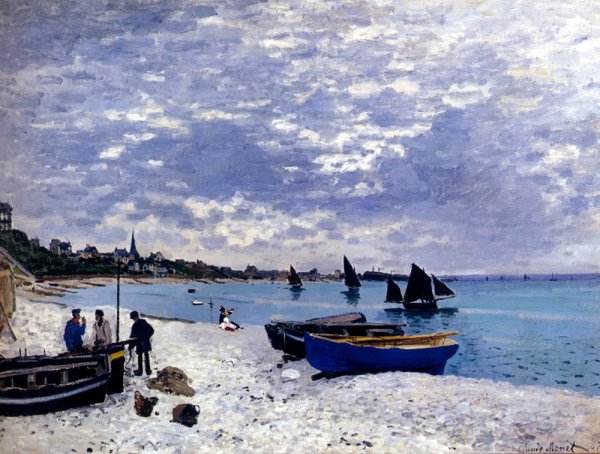 Main Product Photo of The Beach at Sainte-Adresse Painting by Claude Monet