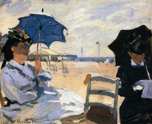 The Beach at Trouville by Claude Monet Oil Painting