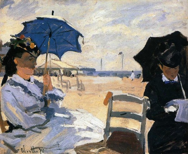 The Beach at Trouville by Claude Monet - Hand-Painted Oil Painting Reproduction