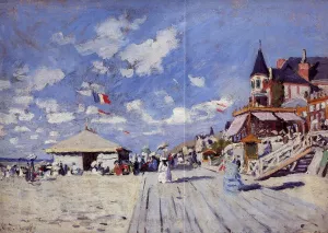 The Boardwalk on the Beach at Trouville by Claude Monet Oil Painting
