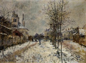 The Boulevard de Pontoise at Argenteuil, Snow Effect Oil Painting by Claude Monet - Bestsellers