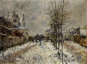 The Boulevard de Pontoise at Argenteuil, Snow Effect Oil Painting by Claude Monet - Bestsellers