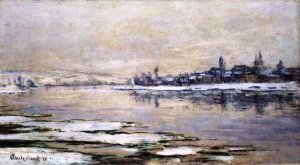 The Breakup of Ice at Lavacourt by Claude Monet Oil Painting