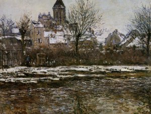 The Church at Vetheuil, Snow by Claude Monet Oil Painting