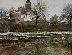 The Church at Vetheuil, Snow by Claude Monet Oil Painting
