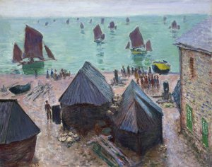 The Departure of the Boats, etretat by Claude Monet Oil Painting
