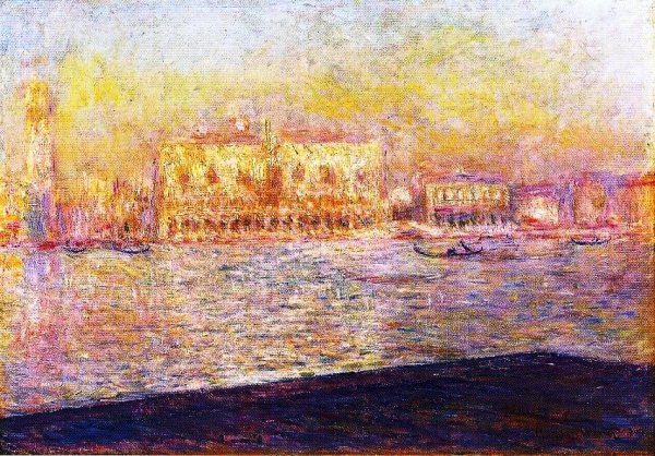 The Doges' Palace Seen from San Giorgio Maggiore by Claude Monet - Hand-Painted Oil Painting Reproduction