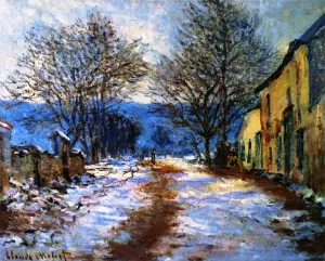 The Effect of Snow at Limetz by Claude Monet - Oil Painting Reproduction