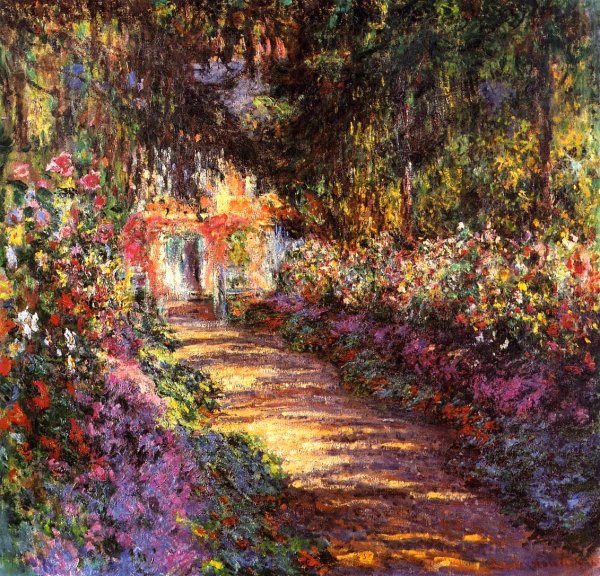 Main Product Photo of The Flowered Garden Painting by Claude Monet