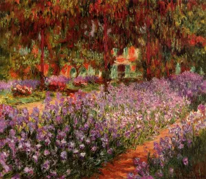 The Garden also known as Irises painting by Claude Monet