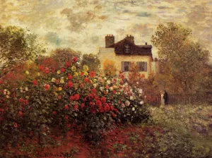 The Garden at Argenteuil also known as The Dahlias by Claude Monet - Oil Painting Reproduction