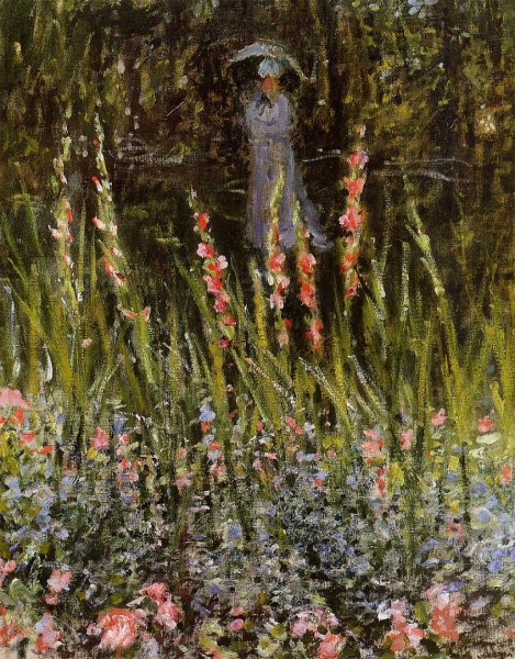 The Garden, Gladioli by Claude Monet - Hand-Painted Oil Painting Reproduction