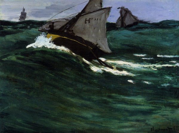 Main Product Photo of The Green Wave Painting by Claude Monet