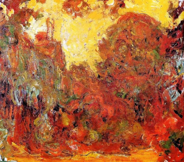 Main Product Photo of The House Seen from the Rose Garden 3 Painting by Claude Monet