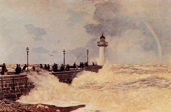 Main Product Photo of The Jetty at Le Havre Painting by Claude Monet