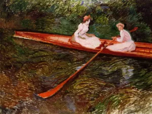 The Pink Skiff painting by Claude Monet