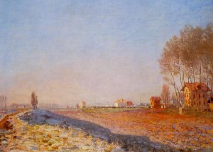 The Plain of Colombes, White Frost by Claude Monet Oil Painting