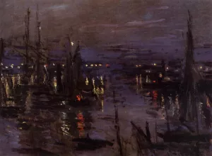 The Port of Le Havre, Night Effect painting by Claude Monet