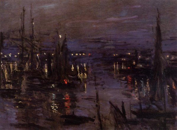 Main Product Photo of The Port of Le Havre, Night Effect Painting by Claude Monet