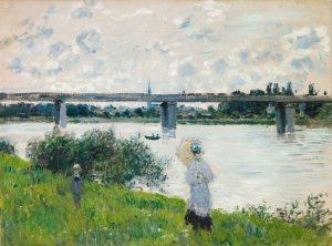 The Promenade with the Railroad Bridge, Argenteuil by Claude Monet Oil Painting