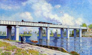 The Railroad Bridge at Argenteuil by Claude Monet Oil Painting