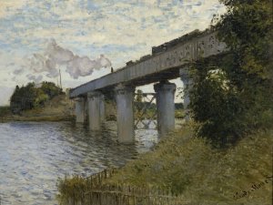 The Railroad bridge in Argenteuil by Claude Monet Oil Painting