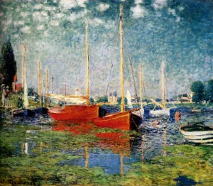 The Red Boats, Argenteuil painting by Claude Monet
