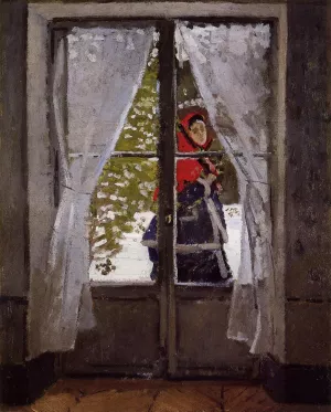 The Red Kerchief, Portrait of Madame Monet by Claude Monet - Oil Painting Reproduction
