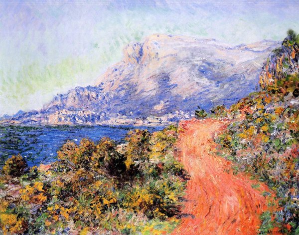 The Red Road near Menton by Claude Monet - Hand-Painted Oil Painting Reproduction