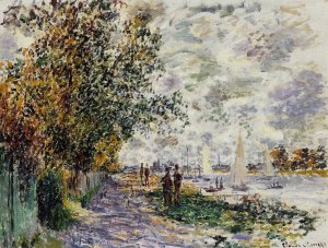 The Riverbank at Petit-Gennevilliers Oil painting by Claude Monet