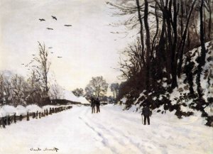 The Road by Saint-Simeon Farm in Winter Oil painting by Claude Monet