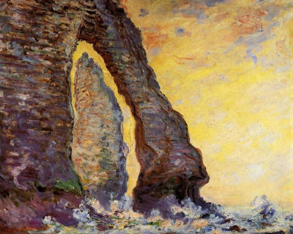 The Rock Needle Seen through the Porte d'Aval by Claude Monet - Hand-Painted Oil Painting Reproduction