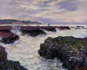 The Rocks at Pourville, Low Tide by Claude Monet Oil Painting