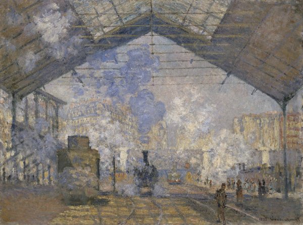 Main Product Photo of The Saint-Lazare Station  Painting by Claude Monet