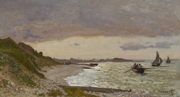 Main Product Photo of The Seashore at Sainte-Adresse  Painting by Claude Monet