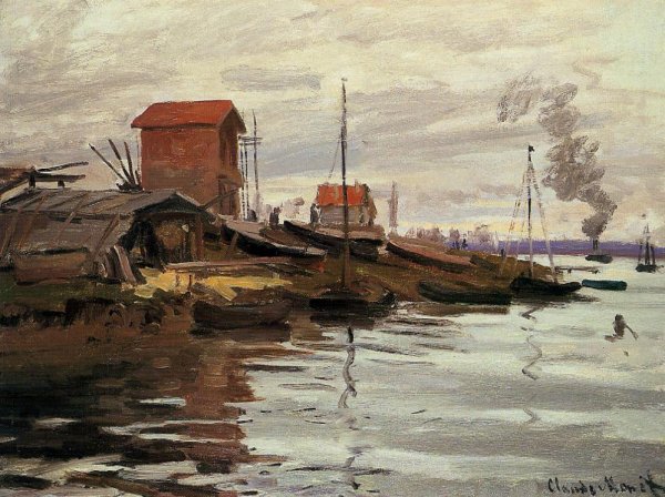 The Seine at Le Petit-Gennevilliers by Claude Monet - Hand-Painted Oil Painting Reproduction