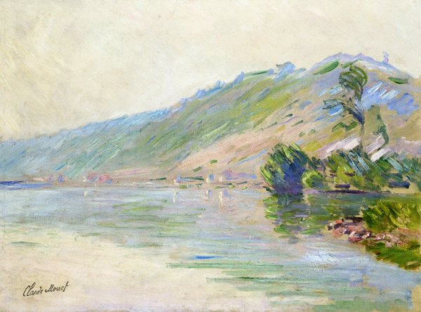 The Seine at Port-Villes, Clear Weather by Claude Monet - Hand-Painted Oil Painting Reproduction