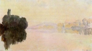 The Seine at Port-Villez, Pink Effect by Claude Monet Oil Painting