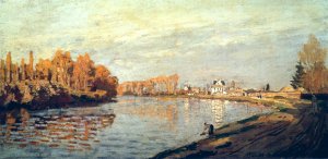 The Seine Near Bougival Detail by Claude Monet Oil Painting