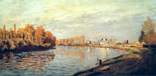 The Seine Near Bougival Detail by Claude Monet - Hand-Painted Oil Painting Reproduction